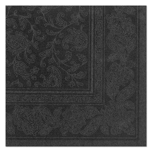 Servietten, schwarz "ROYAL Collection" 1/4-Falz 40 x 40 cm "Ornaments" 1