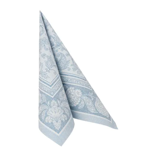 Servietten "ROYAL Collection" 1/4-Falz 40 x 40 cm arktikblau "Ornaments" - Bild 2