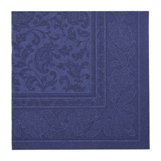 Servietten, "ROYAL Collection" 1/4-Falz 40 x 40 cm dunkelblau "Ornaments" - Bild 1