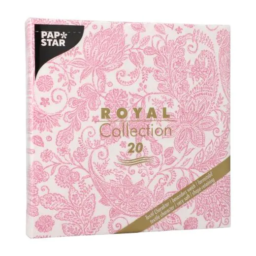 Servietten "ROYAL Collection" 1/4-Falz 40 x 40 cm fuchsia "Paisley" - Bild 3