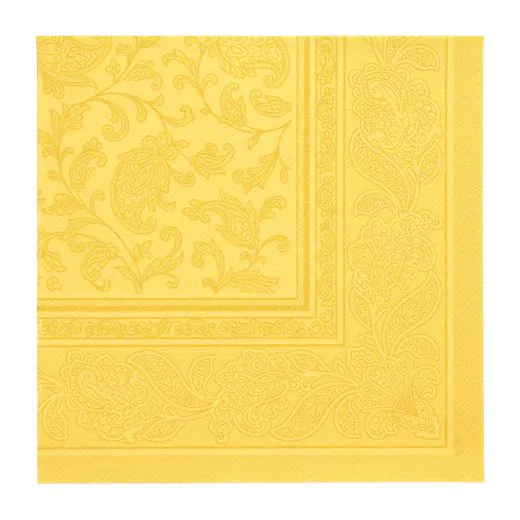 Servietten, "ROYAL Collection" 1/4-Falz 40 x 40 cm gelb "Ornaments" - Bild 1