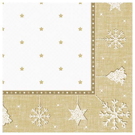 Servietten "ROYAL Collection" 1/4-Falz 40 x 40 cm gold "X-Mas" 1