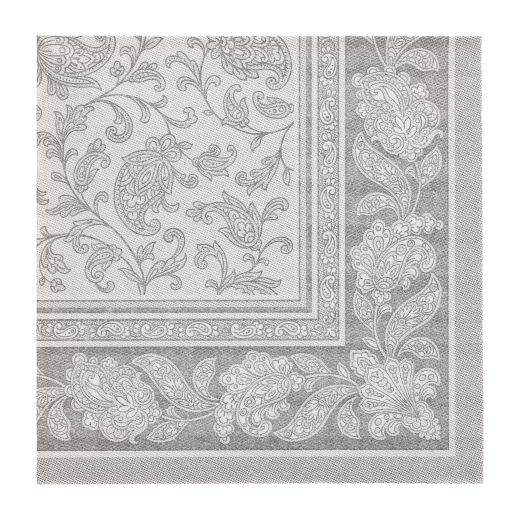 Servietten, "ROYAL Collection" 1/4-Falz 40 x 40 cm grau "Ornaments" - Bild 1