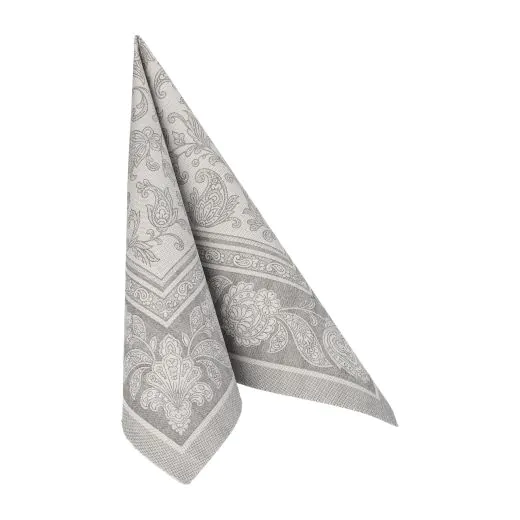 Servietten, "ROYAL Collection" 1/4-Falz 40 x 40 cm grau "Ornaments" - Bild 2