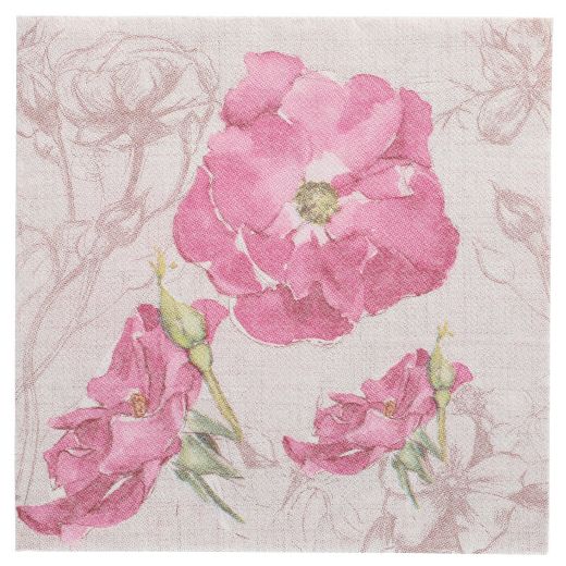 Servietten "ROYAL Collection" 1/4-Falz 40 x 40 cm lila "Blossom" - Bild 1
