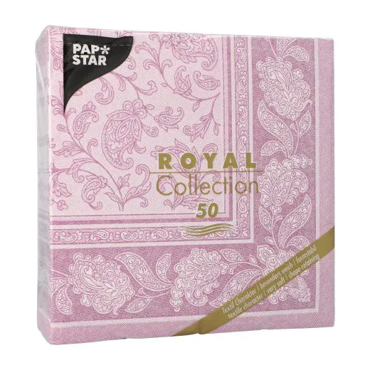 Servietten "ROYAL Collection" 1/4-Falz 40 x 40 cm lila "Ornaments" - Bild 3