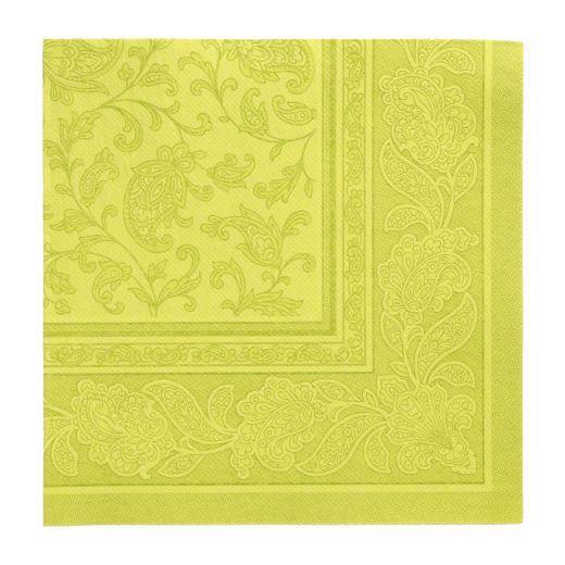 Servietten "ROYAL Collection" 1/4-Falz 40 x 40 cm limonengrün "Ornaments" - Bild 1