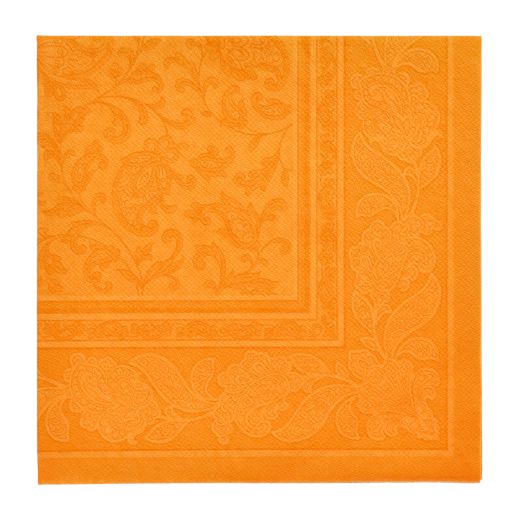 Servietten, "ROYAL Collection" 1/4-Falz 40 x 40 cm orange "Ornaments" - Bild 1