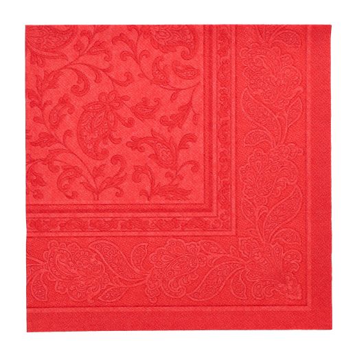 Servietten, "ROYAL Collection" 1/4-Falz 40 x 40 cm rot "Ornaments" - Bild 1