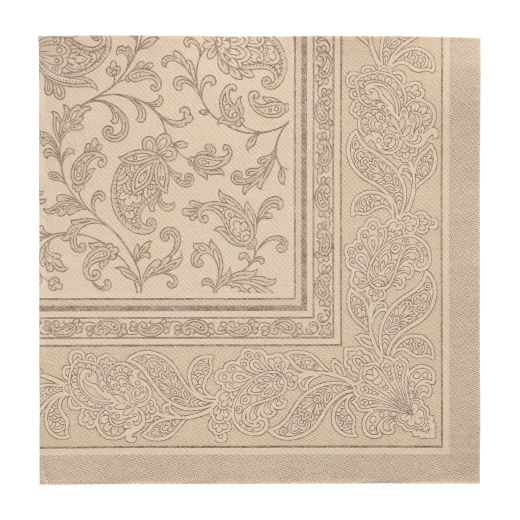 Servietten "ROYAL Collection" 1/4-Falz 40 x 40 cm sand "Ornaments" - Bild 1