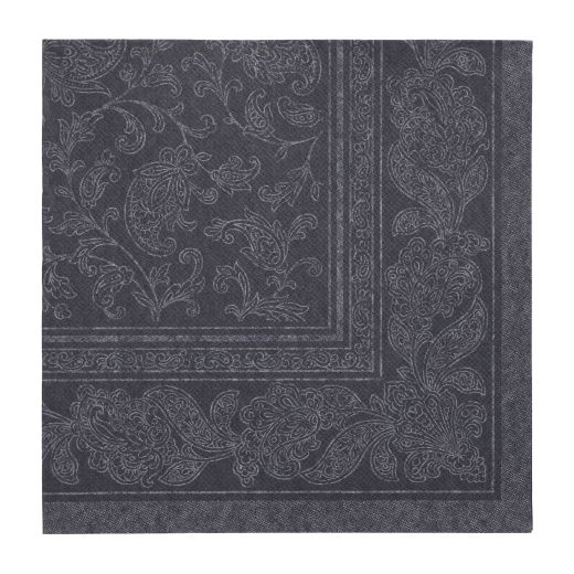 Servietten, "ROYAL Collection" 1/4-Falz 40 x 40 cm schwarz "Ornaments" - Bild 1