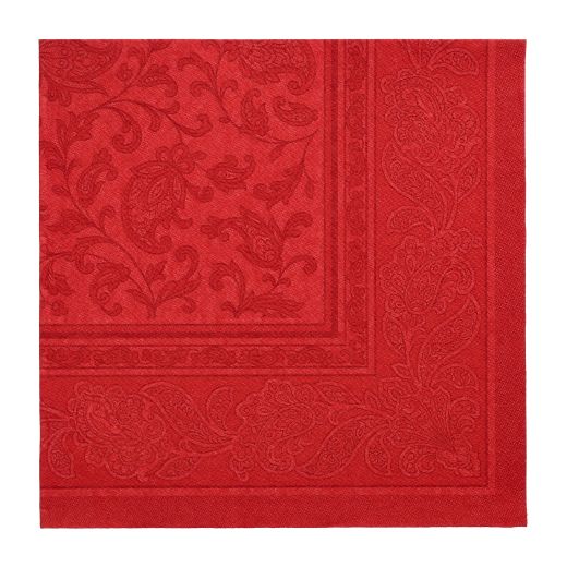 Servietten, bordeaux "ROYAL Collection" 1/4-Falz 40 x 40 cm "Ornaments" - Bild 1