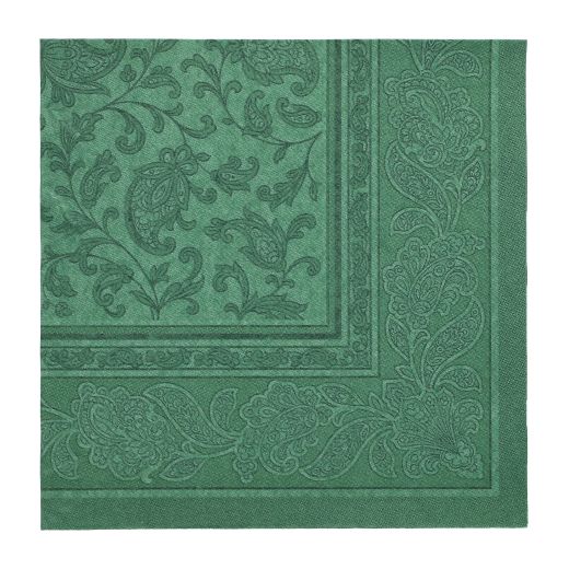 Servietten, dunkelgrün "ROYAL Collection" 1/4-Falz 40 x 40 cm "Ornaments" - Bild 1