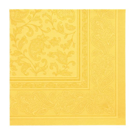 Servietten, gelb "ROYAL Collection" 1/4-Falz 40 x 40 cm "Ornaments" - Bild 1