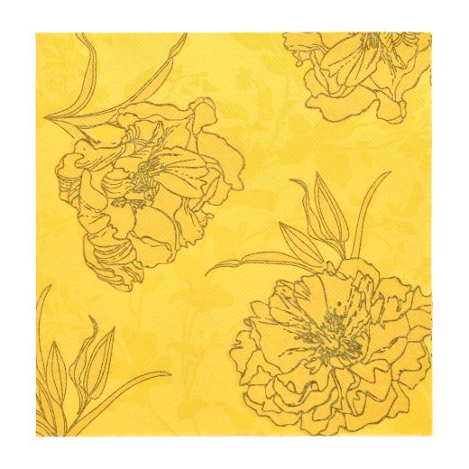 Servietten, gelb "ROYAL Collection" 1/4-Falz 40 x 40 cm "Thalia" - Bild 1