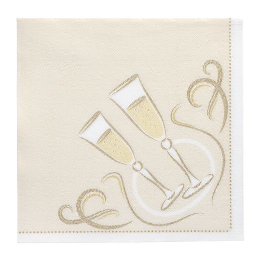 Servietten, gold "ROYAL Collection" 1/4-Falz 40 x 40 cm "Festive Moments" - Bild 1