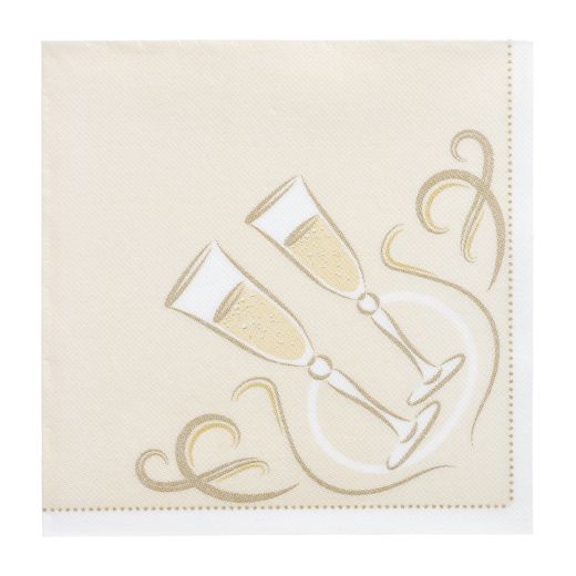 Servietten, gold  "ROYAL Collection" 1/4-Falz 40 x 40 cm "Festive Moments" - Bild 1