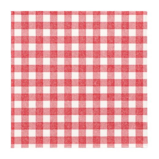 Servietten, rot "ROYAL Collection" 1/4-Falz 40 x 40 cm "Vichy Karo" - Bild 1