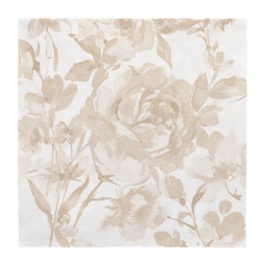 Servietten, sand, "ROYAL Collection", 1/4-Falz, 40 x 40 cm, "Rose" - Bild 1