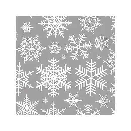 Servietten, silber 3-lagig 1/4-Falz 25 x 25 cm "Snöstjärnor" - Bild 1