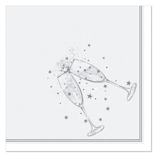 Servietten , silber, "ROYAL Collection", 1/4-Falz, 40 x 40 cm , "Festivity" - Bild 1