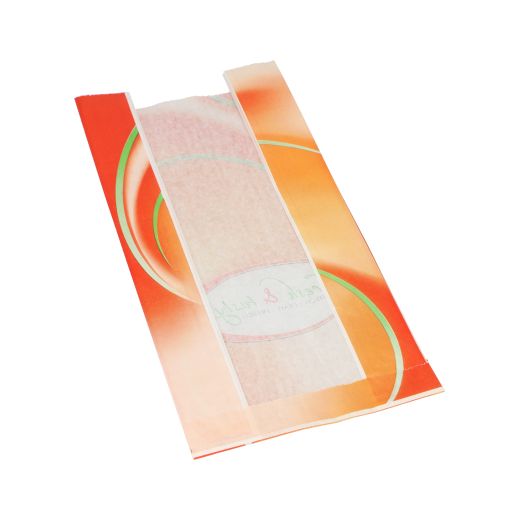 Sichtstreifenbeutel 33 x 16 x 8,7 cm weiss "Fresh & Tasty" - Bild 1