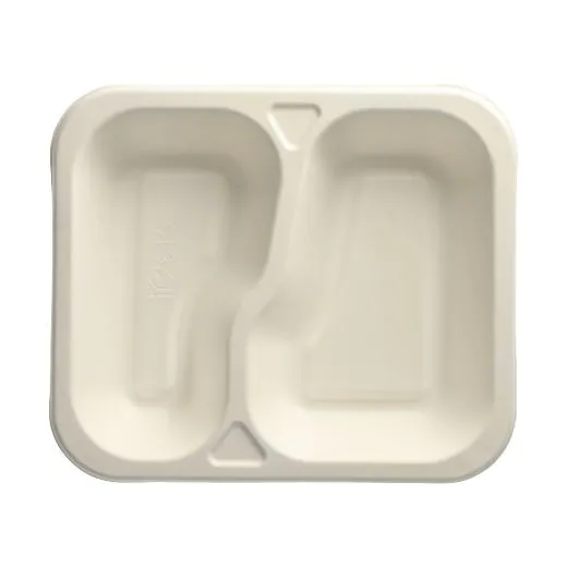 Siegelschalen aus Zuckerrohr, 2-geteilt, 1000 ml, 21,2 x 25 cm, weiss - Bild 1 Siegelschalen aus Zuckerrohr, 2-geteilt, 1000 ml, 21,2 x 25 cm, weiss - Bild 1