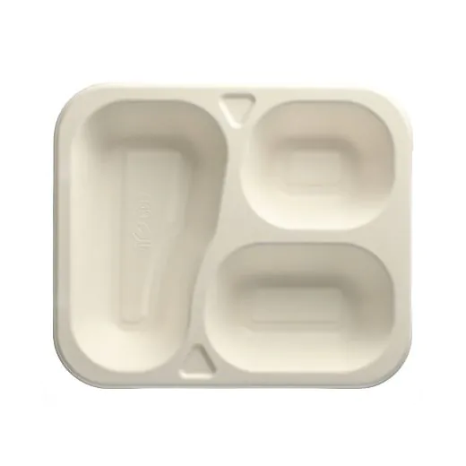 Siegelschalen aus Zuckerrohr, 3-geteilt, 925 ml, 21,2 x 25 cm weiss - Bild 1 Siegelschalen aus Zuckerrohr, 3-geteilt, 925 ml, 21,2 x 25 cm weiss - Bild 1
