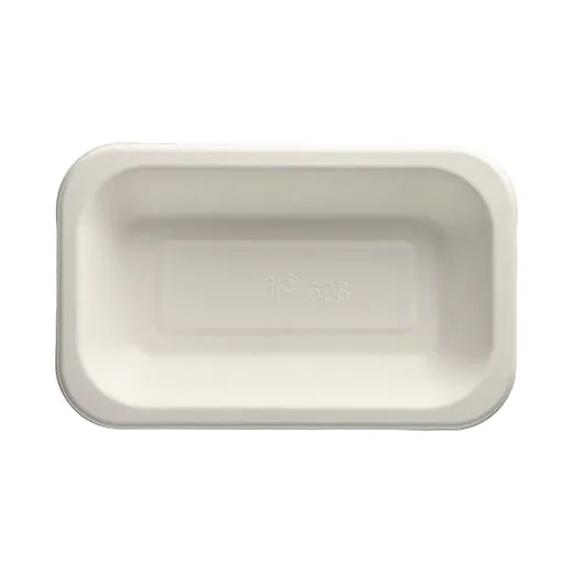 Siegelschalen aus Zuckerrohr, ungeteilt, 750 ml, 15 x 24 cm, weiss - Bild 1