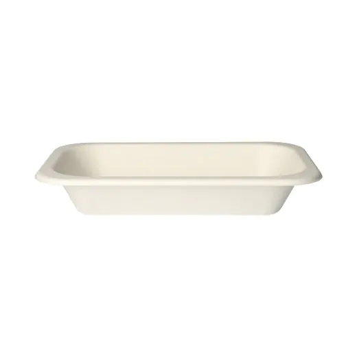 Siegelschalen aus Zuckerrohr, ungeteilt, 750 ml, 15 x 24 cm, weiss - Bild 3