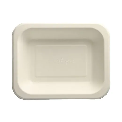 Siegelschalen aus Zuckerrohr, ungeteilt, 900 ml, 18,5 x 23,5 cm, weiss - Bild 1