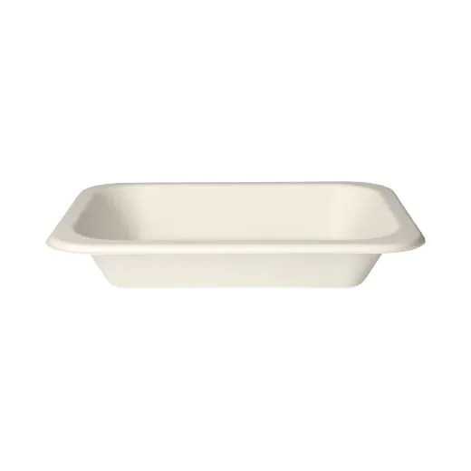 Siegelschalen aus Zuckerrohr, ungeteilt, 900 ml, 18,5 x 23,5 cm, weiss - Bild 3