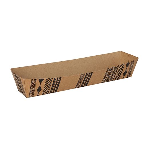 Snacktrays, Pappe 5 x 20 cm braun "Maori"
 - Bild 1