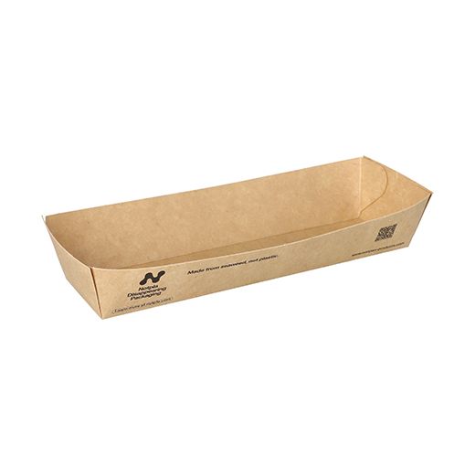 Snacktrays, Pappe "NOTPLA" 7 x 20,5 cm braun - Bild 1