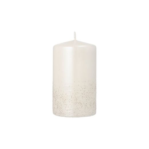 Stumpenkerze "Safe Candle" Ø 60 mm · 100 mm perlmutt "Fia", einzeln cellophaniert - Bild 1
