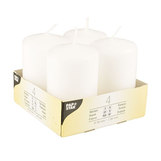 Stumpenkerzen weiss Ø 50 mm · 80 mm 1