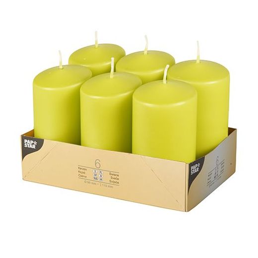 Stumpenkerzen kiwi Ø 60 mm · 115 mm 1
