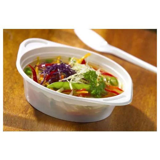 Suppenbecher To Go, PP rund 500 ml Ø 15,6 cm · 4,5 cm weiss mit Anfasser - Bild 2