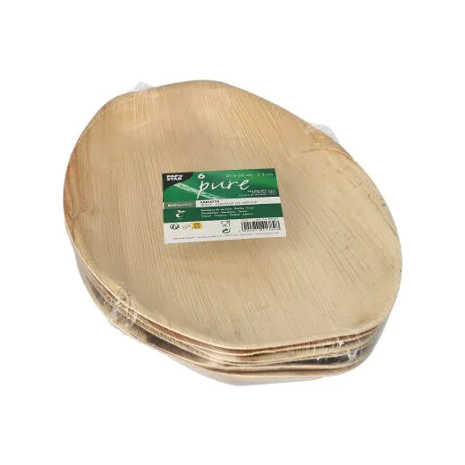 Tabletts aus Palmblatt "pure" oval 29 x 21 cm natur - Bild 2