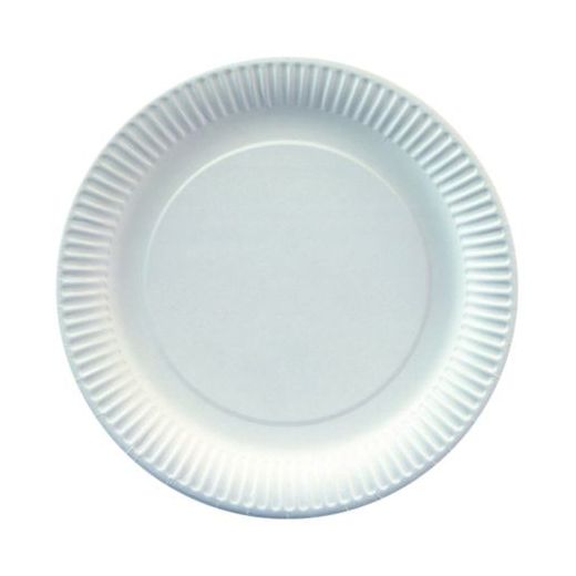 Teller, Pappe rund Ø 23 cm weiss - Bild 1