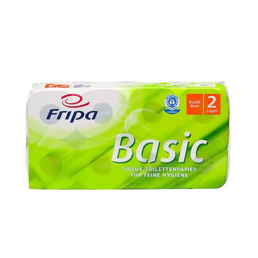 Toilettenpapier 2-lagig, "Basic" weiss, 250 Blatt pro Rolle - Bild 1 Toilettenpapier 2-lagig, "Basic" weiss, 250 Blatt pro Rolle - Bild 1