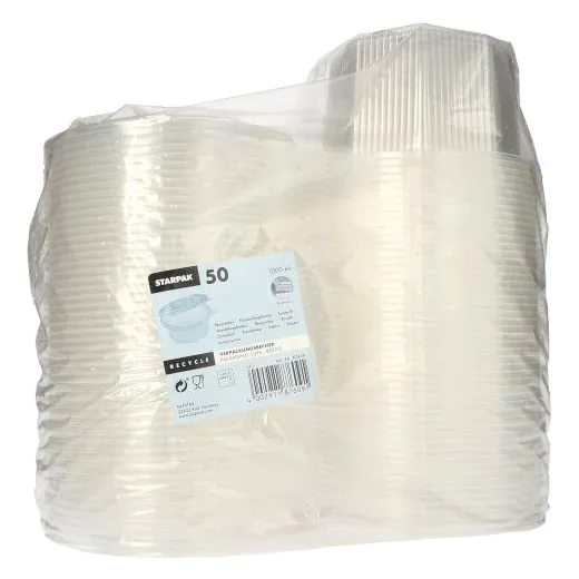Transparenter Verpackungsbecher mit anhängendem Klappdeckel, 1000 ml - Bild 2