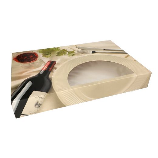 Catering-Kartons 8 x 55 x 37,5 cm "Burgund" mit Sichtfenster, zweiteilig 1
