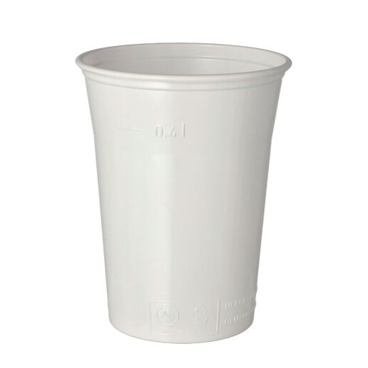 Plastikbecher (PS) 0,4 l Ø 9,5 cm · 12 cm weiss 1