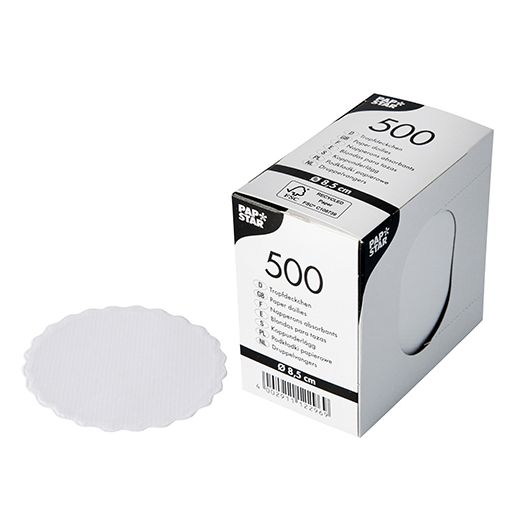 Tropfdeckchen rund Ø 8,5 cm weiss 1