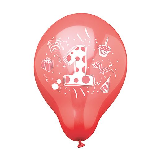 Zahlenluftballons Ø 25 cm farbig sortiert "1" - Bild 1