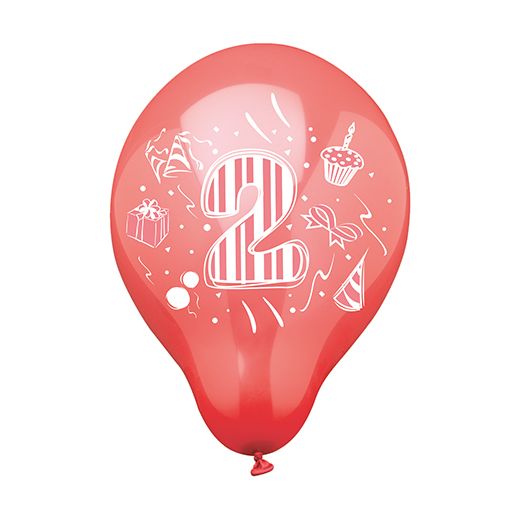 Zahlenluftballons Ø 25 cm farbig sortiert "2" - Bild 1