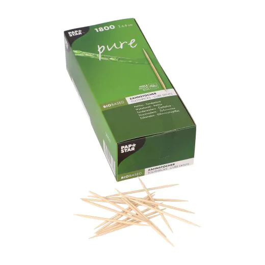 Zahnstocher, Holz "pure" rund 6,8 cm - Bild 1 Zahnstocher, Holz "pure" rund 6,8 cm - Bild 1