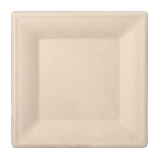 Zuckerrohr Teller eckig "pure" 26 x 26 cm natur - Bild 1 Zuckerrohr Teller eckig "pure" 26 x 26 cm natur - Bild 1