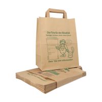 Abfallbeutel aus Kraftpapier mit Henkel, 10 l, braun, H 28 x B 22 cm